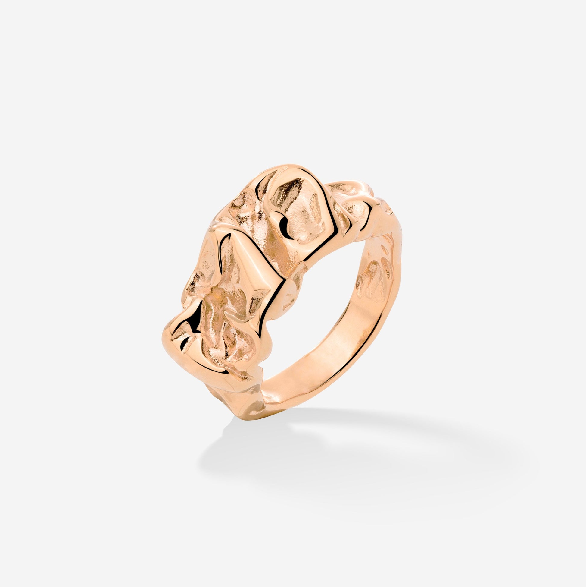 Crinkled Anello Oro Rosa
