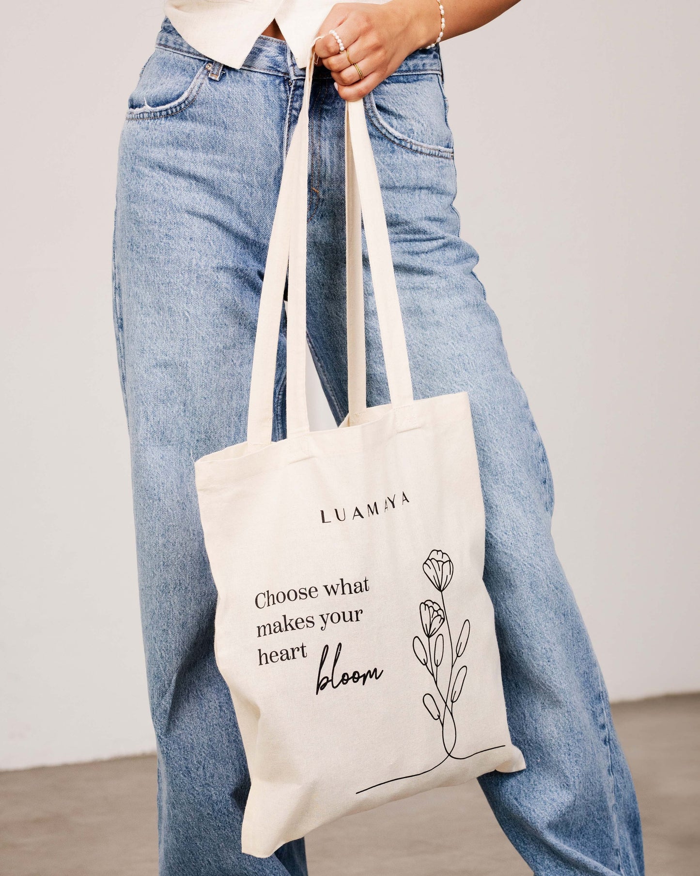 Borsa di iuta Choose what makes you´re heart bloom