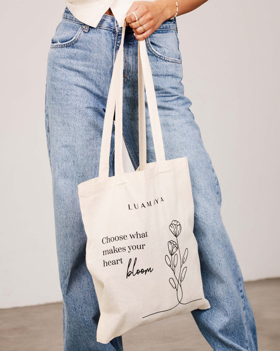Borsa di iuta Choose what makes you´re heart bloom