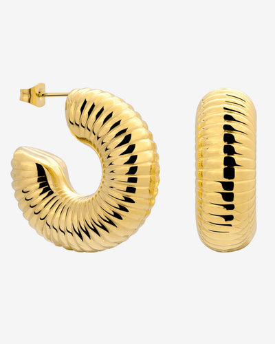 Spiral of Love Hoop Studs Large Oro