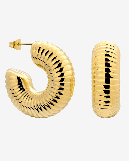 Spiral of Love Hoop Studs Large Oro