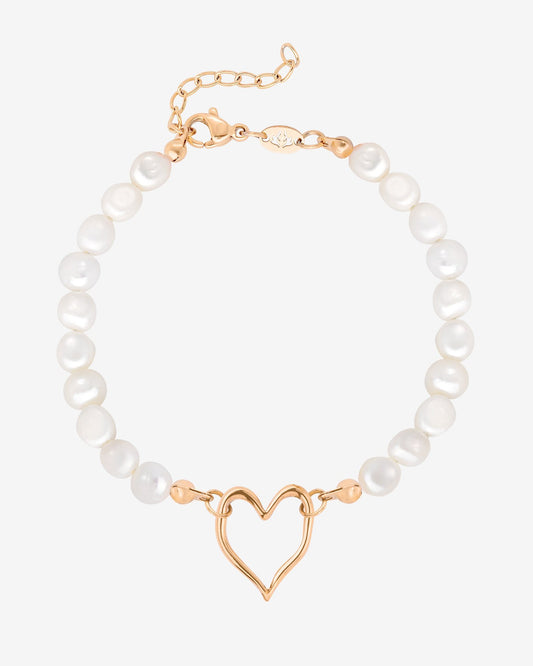 Melting Heart Pearl Bracciale Oro Rosa