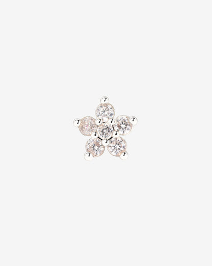Radiant Flower Piercing Stud Argento