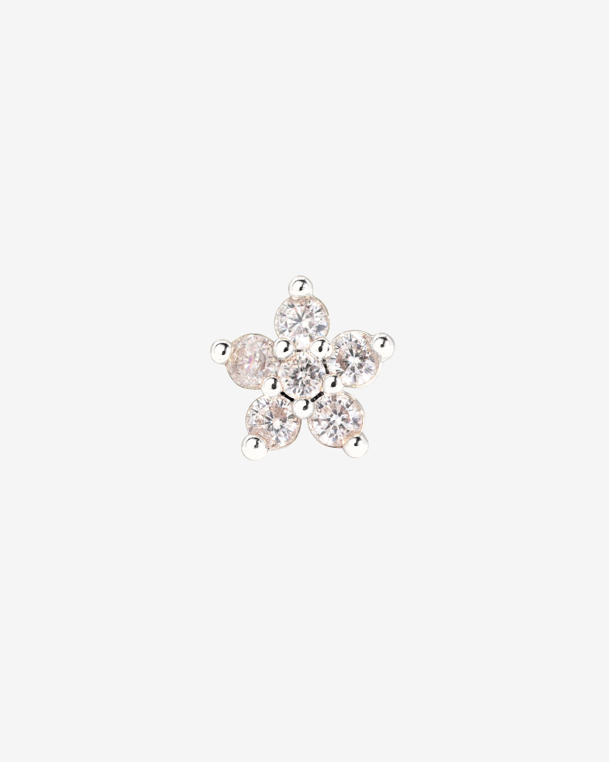 Radiant Flower Piercing Stud Argento