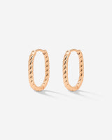 Oval Twisted Hoops Baby Oro Rosa