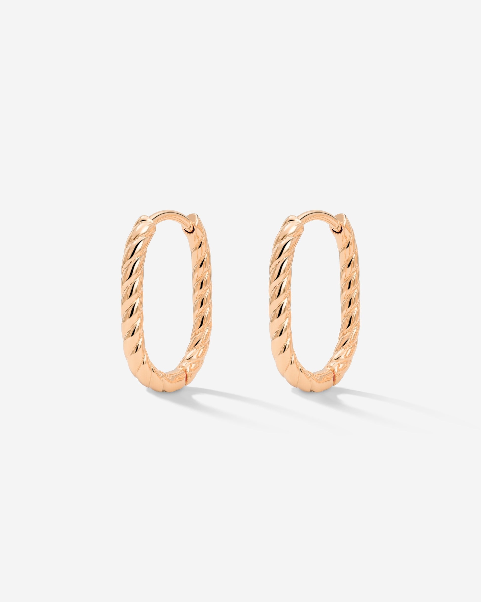 Oval Twisted Hoops Baby Oro Rosa