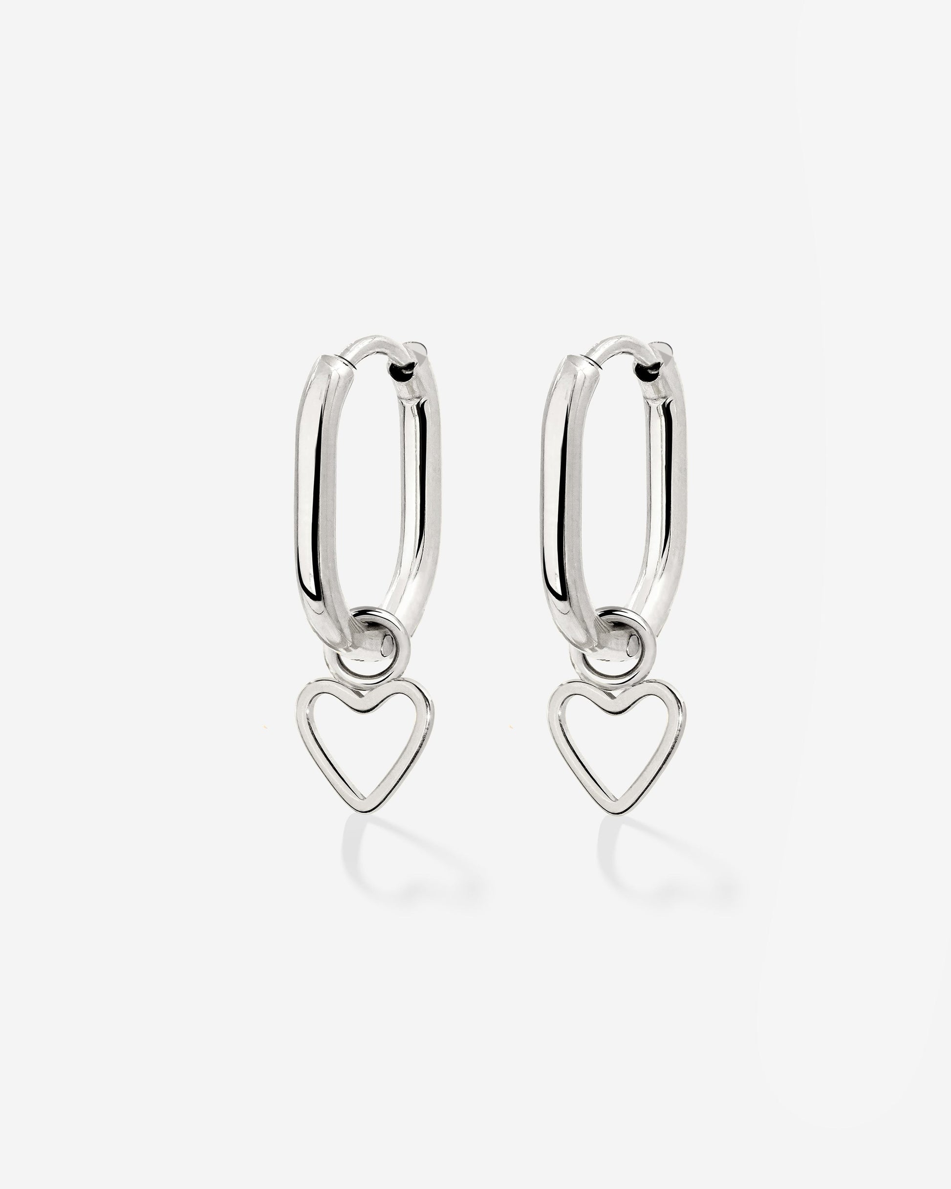 Light Heart Oval Hoopies Argento