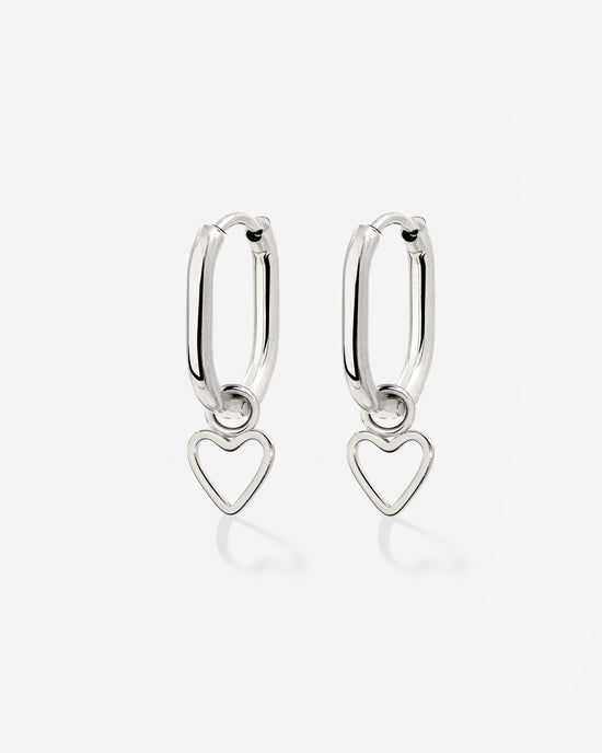 Light Heart Oval Hoopies Argento