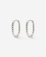 Oval Twisted Hoops Baby Argento