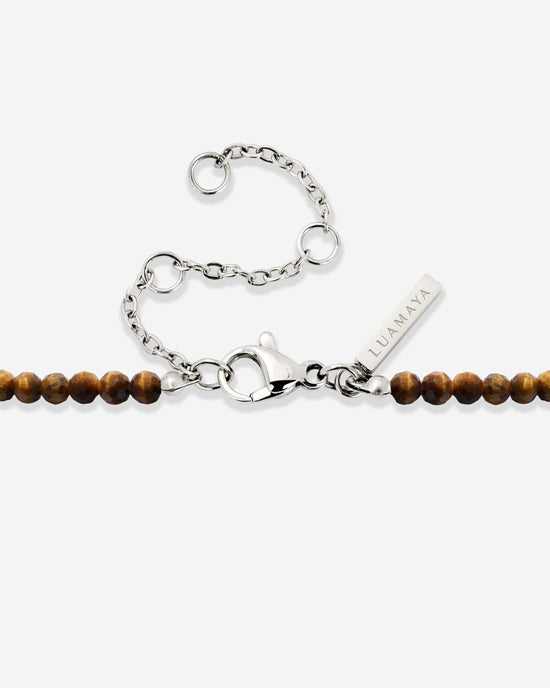 Tiger's Eye Bead Collana Argento