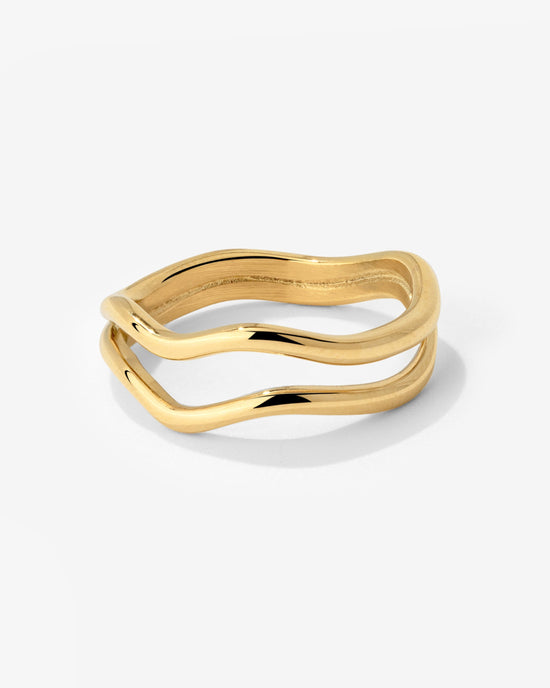 Double Wave Anello Oro
