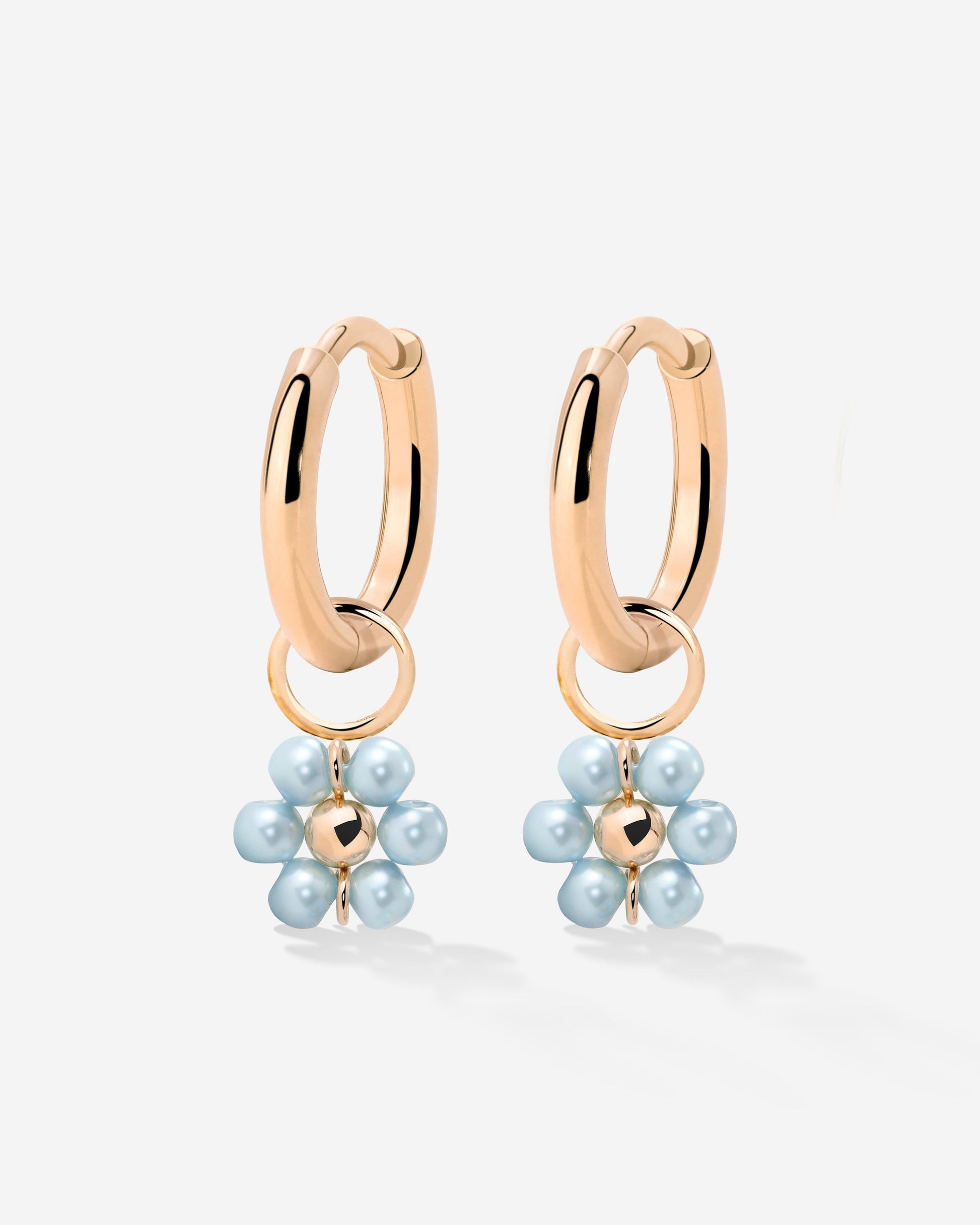 Forever Blue Daisy Hoop Set Small Oro Rosa