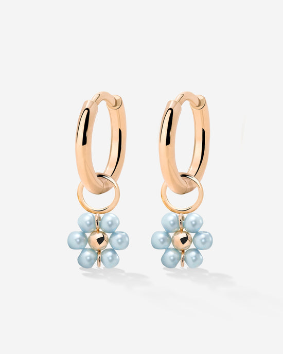 Forever Blue Daisy Hoop Set Small Oro Rosa