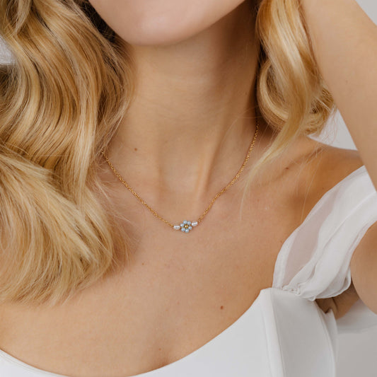 Forever Blue Daisy Collana Oro