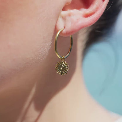 Sunny Swirl Hoop Set Large Oro