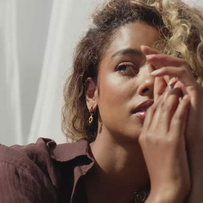 Tiger's Eye Hoop Set Small Oro