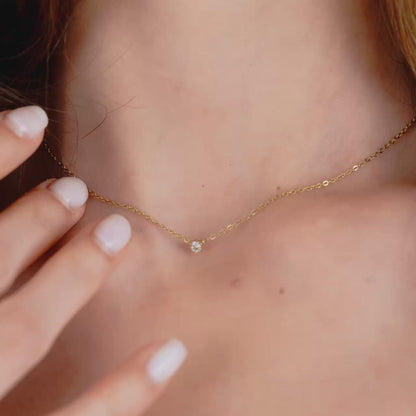 Solitaire Stone Choker Argento