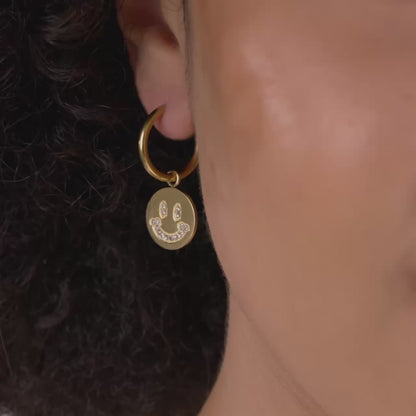 Dazzling Smile Hoop Set Medium Oro Rosa