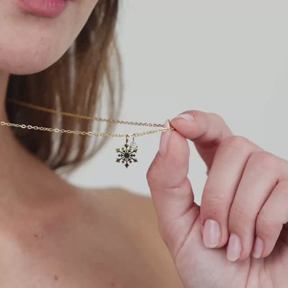 Sparkling Snowflake Necklace Silber