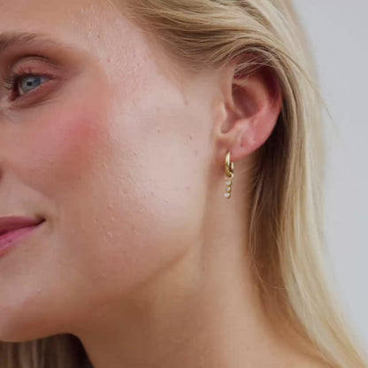 Bezel Bling Hoop Set Small Argento