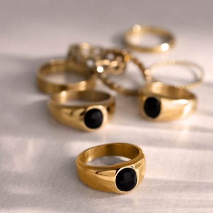 Signet Onyx Anello Oro