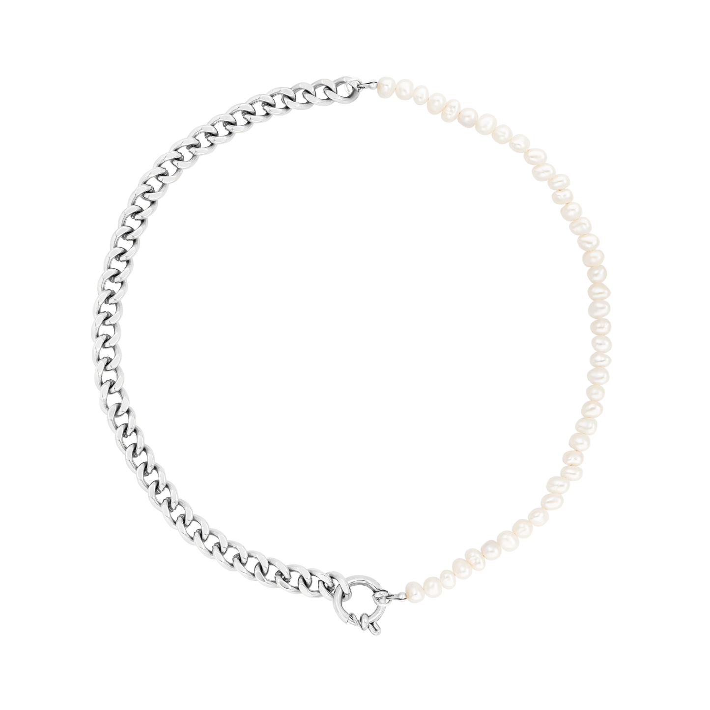 Chain'n'Pearls Collana Argento