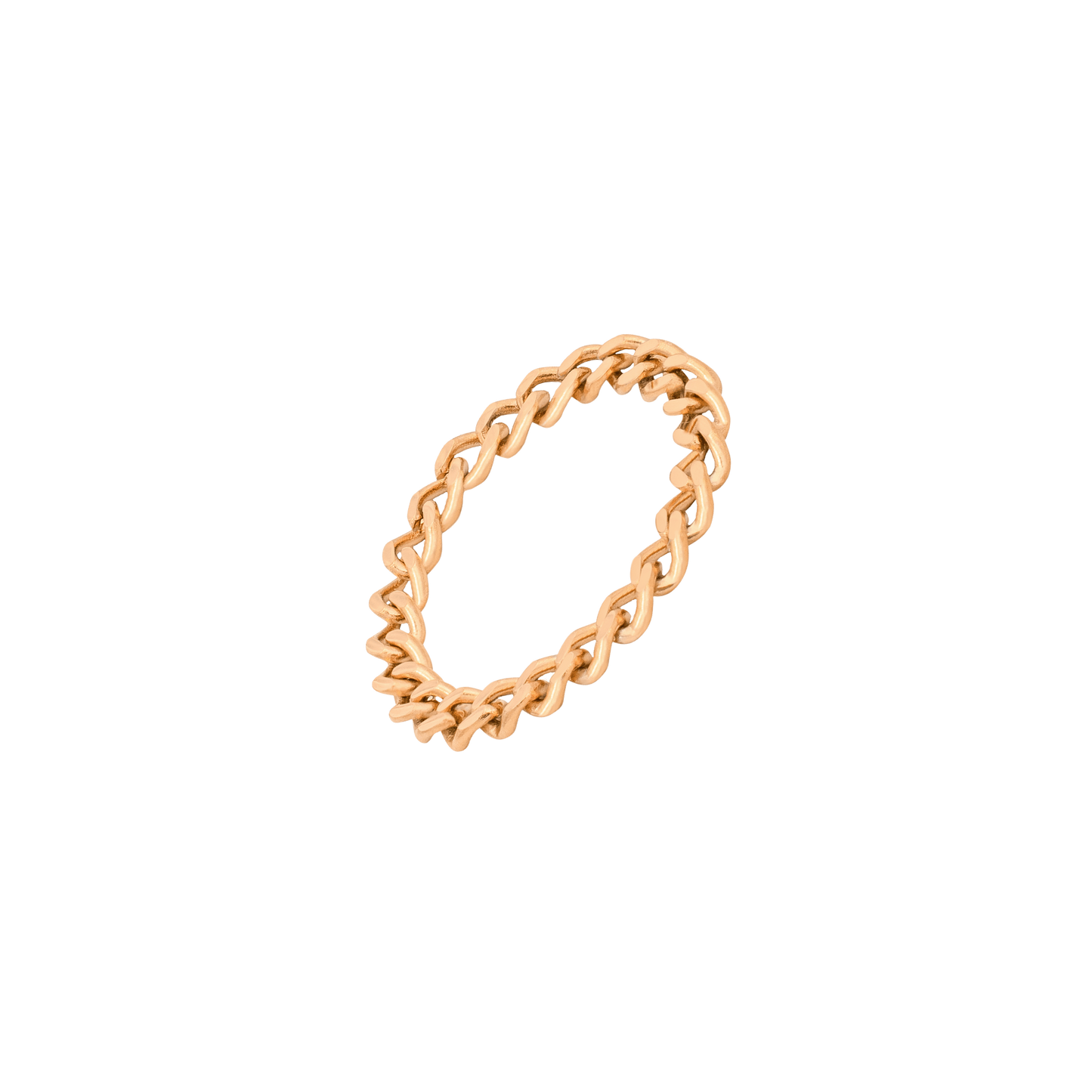 Curb Chain Anello Oro Rosa