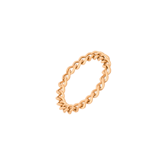 Curb Chain Anello Oro Rosa