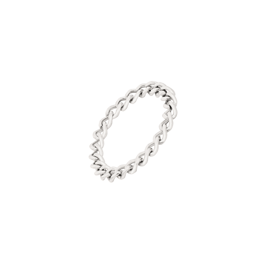 Curb Chain Anello Argento