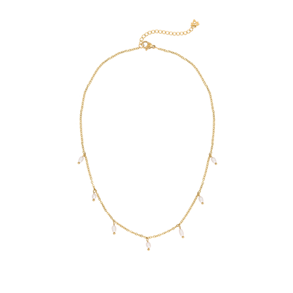 Perla Blanco Choker Oro