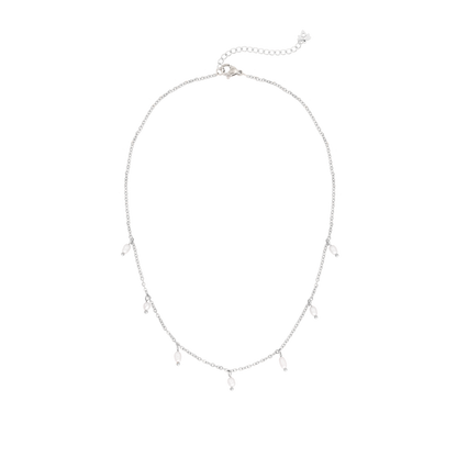 Perla Blanco Choker Argento