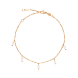 Perla Blanco Cavigliera Oro Rosa