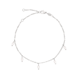 Perla Blanco Cavigliera Argento