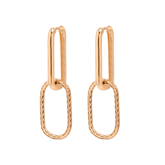 Oval Snake Hoops Oro Rosa