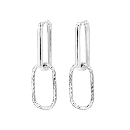 Oval Snake Hoops Argento