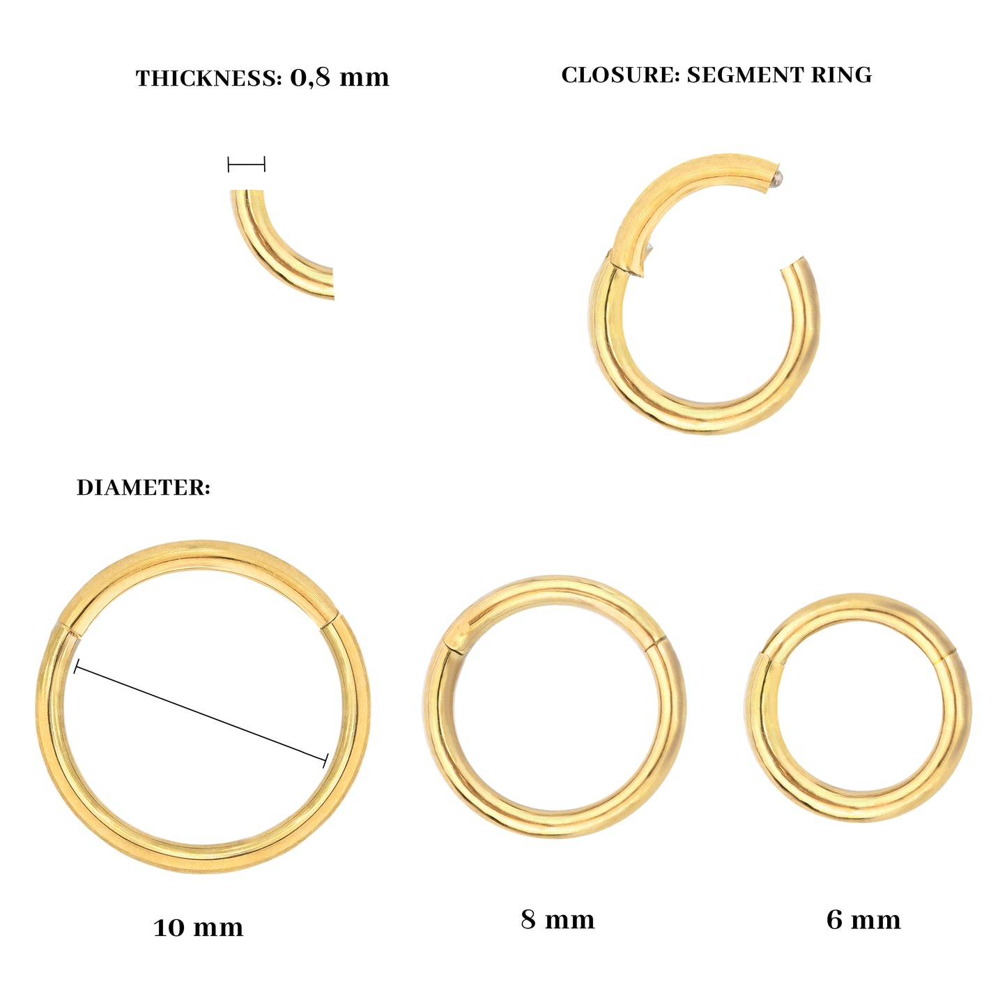 Basic Click Piercing Oro