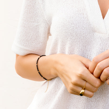 Pretty Black Pearls Bracciale Oro