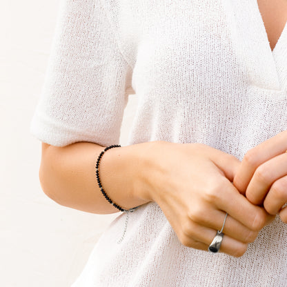 Pretty Black Pearls Bracciale Argento