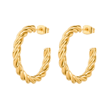 Squeeze it Medium Hoop Studs Oro