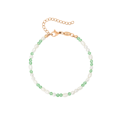 Perlita Verde Bracciale Oro Rosa