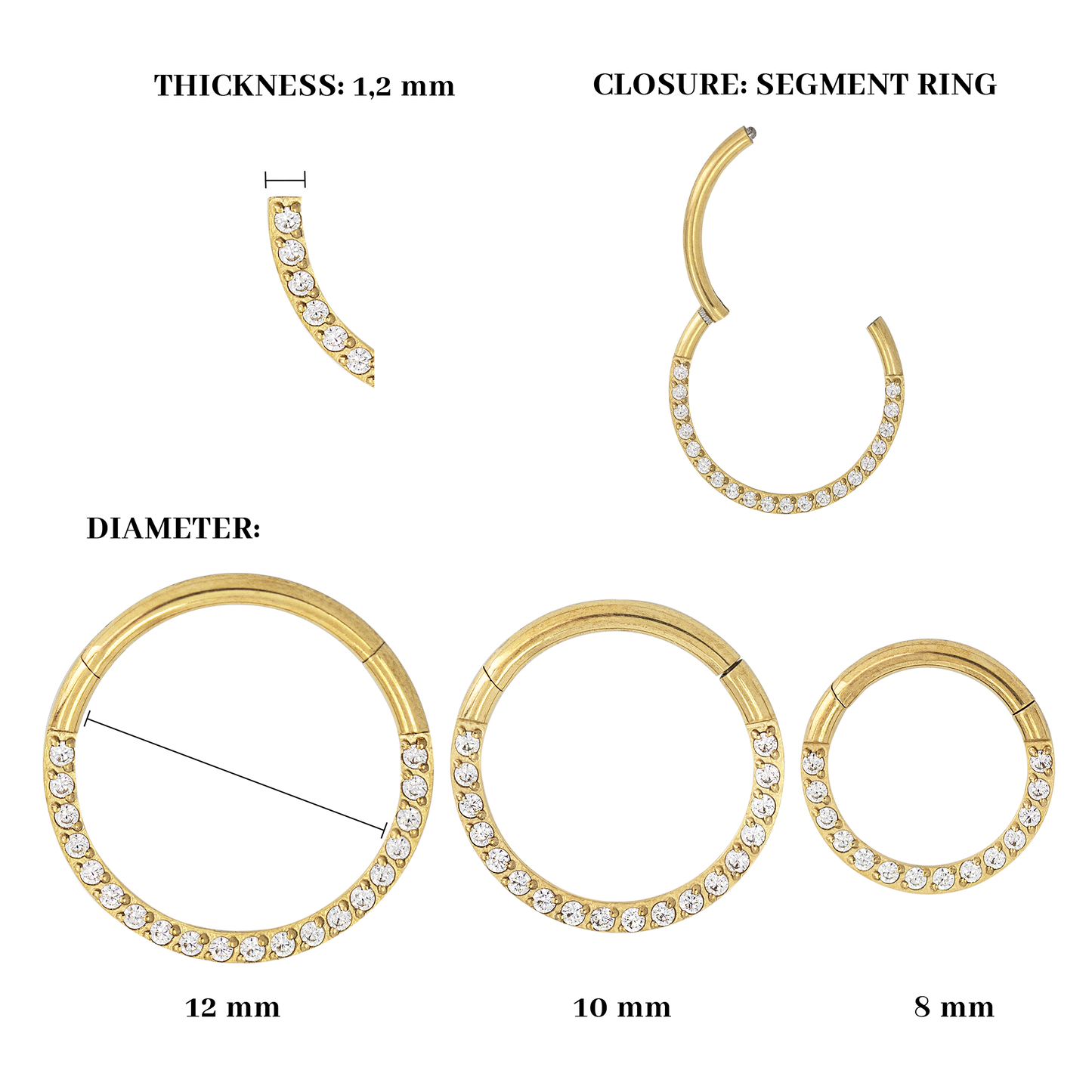 Radiant Click Piercing Oro