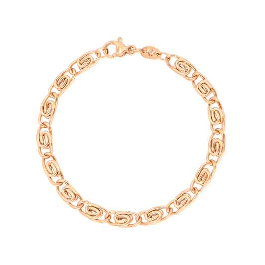 Chunky Scroll Bracciale Oro Rosa