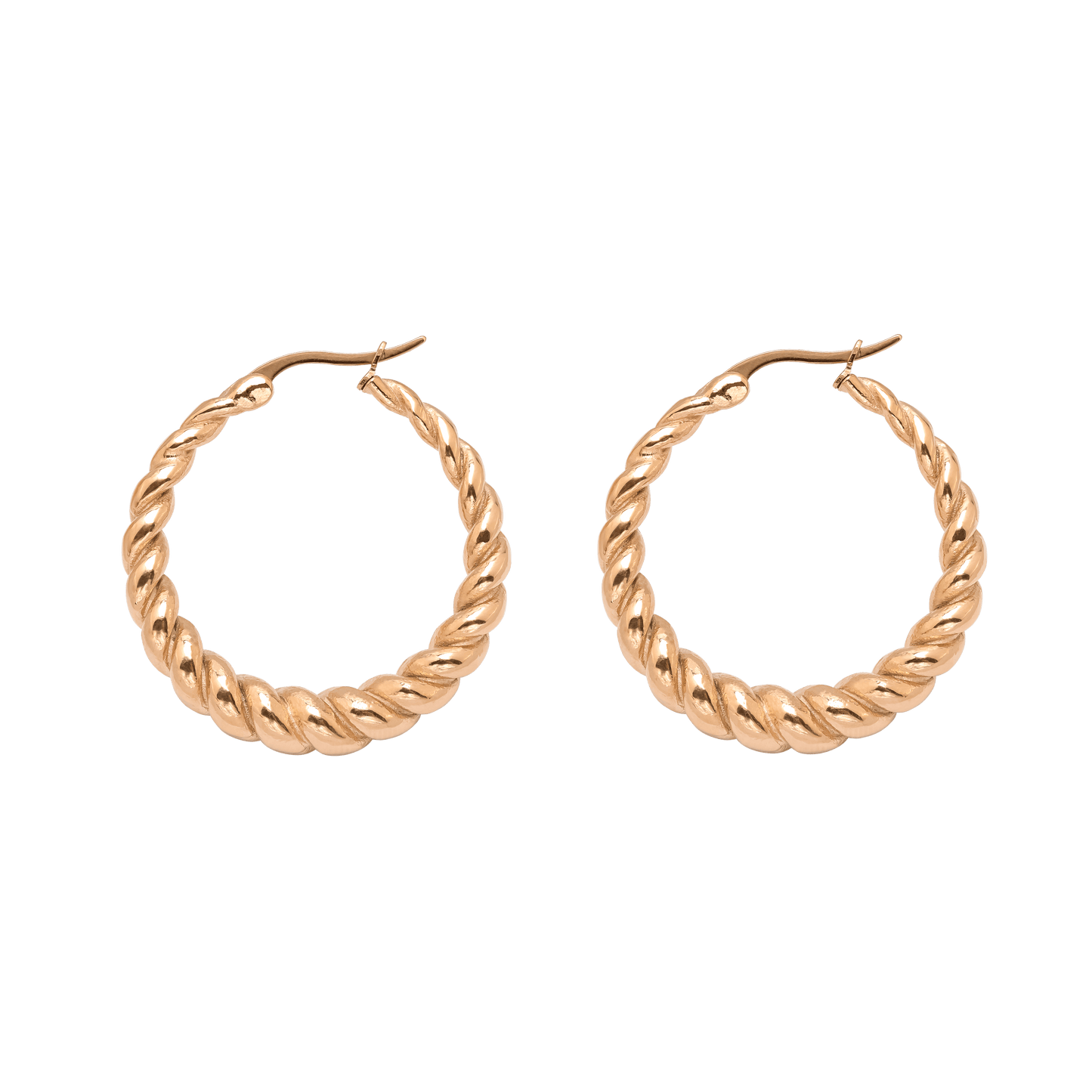 Curly Hoops Oro Rosa