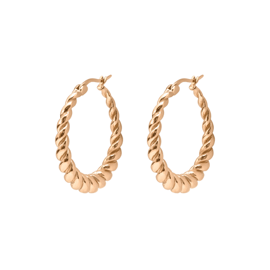 Curly Hoops Oro Rosa