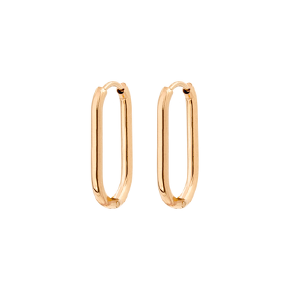 Oval Hoops Small Oro Rosa