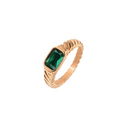 Brilliant Emerald Anello Oro Rosa