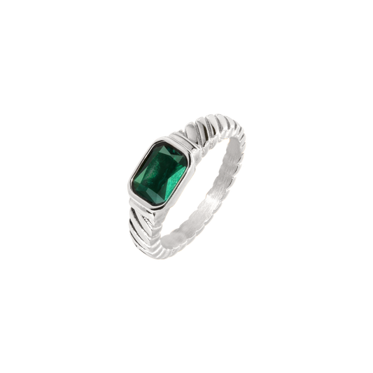Brilliant Emerald Anello Argento