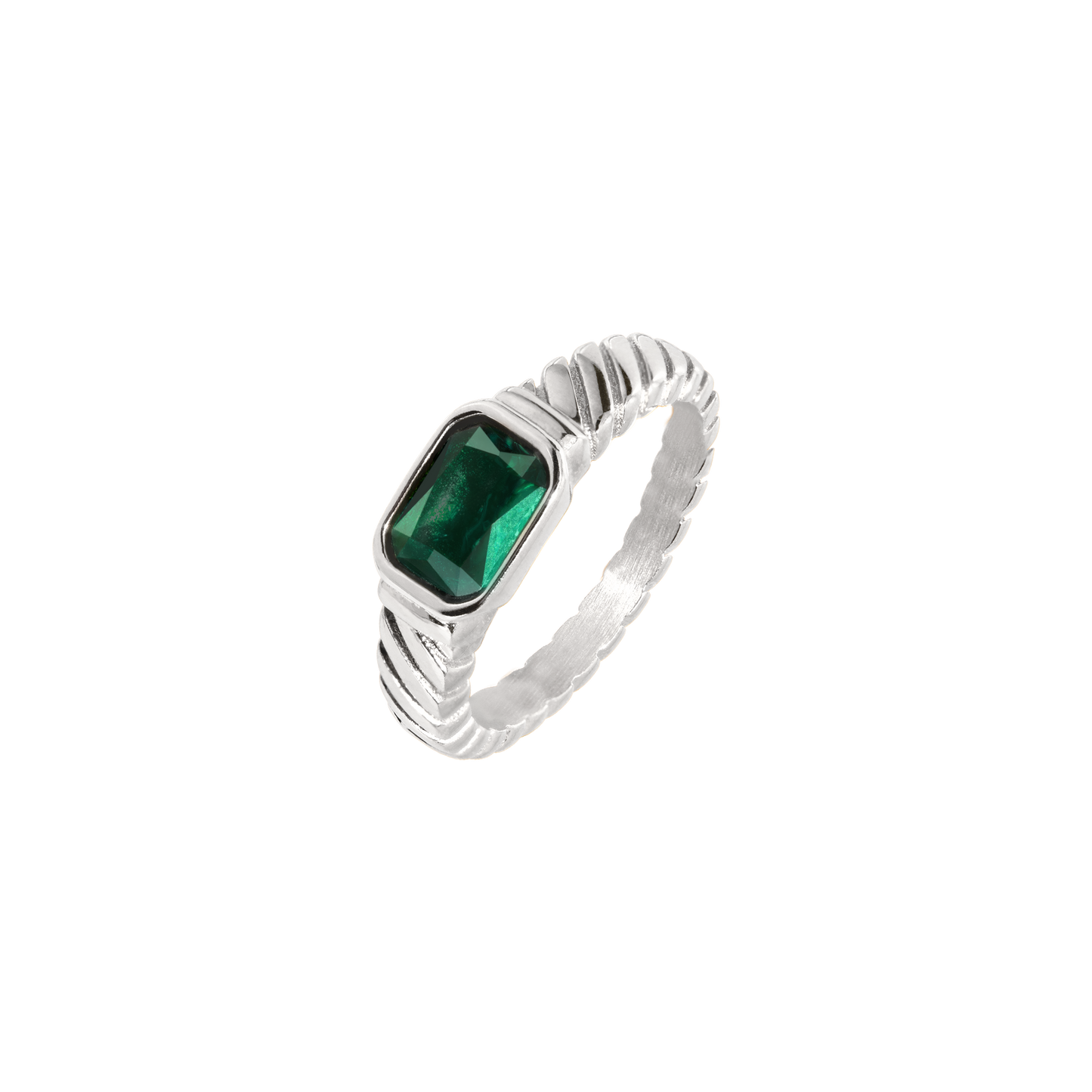 Brilliant Emerald Anello Argento