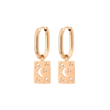 Midnight Lover Oval Hoops Baby Oro Rosa