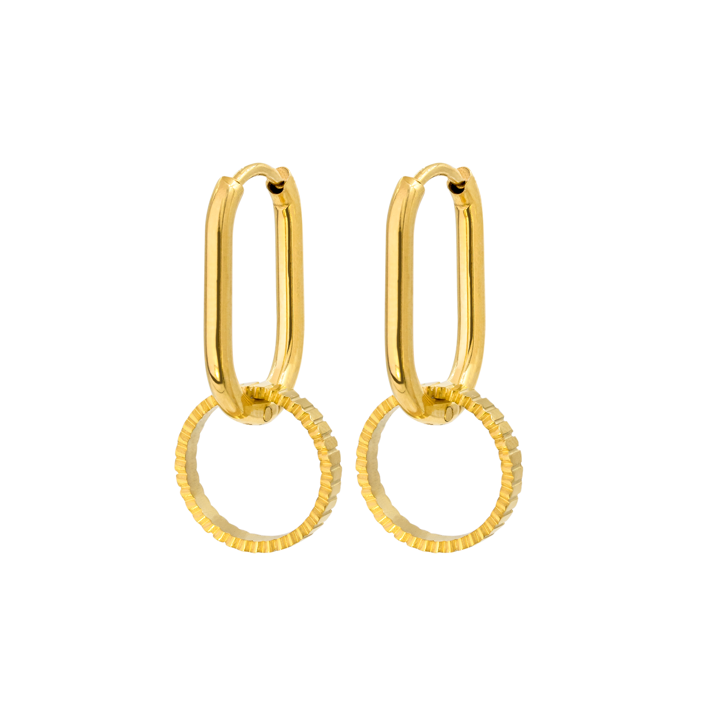 Oval Hoops and Stripes Oro